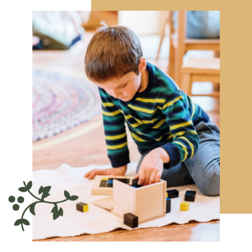 Primary Child with Geometry Blocks