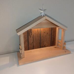 Rustic Wood Stable for Nativity Figures